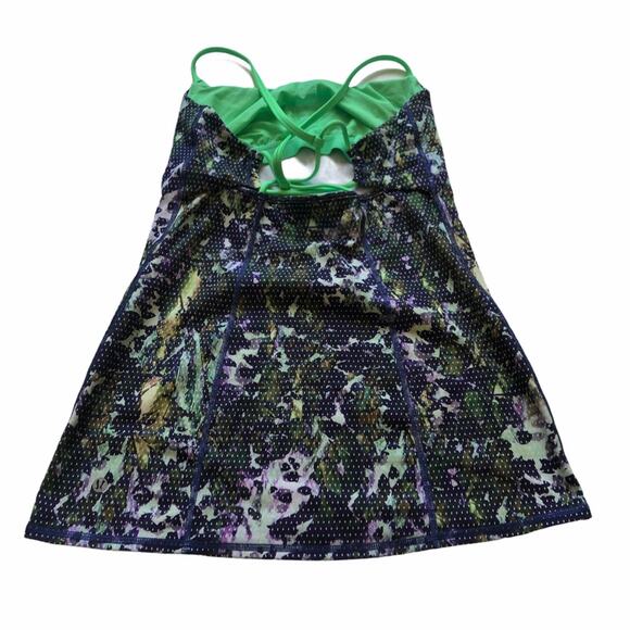 LULULEMON Dancing Warrior Floral Tank Top 6 Yoga Purple Green Workout Strappy - Picture 2 of 6